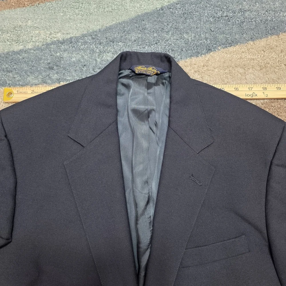 Brooks Brothers Black Blazer Sport Coat Mens 43R Wool Made USA Classic 2 Button